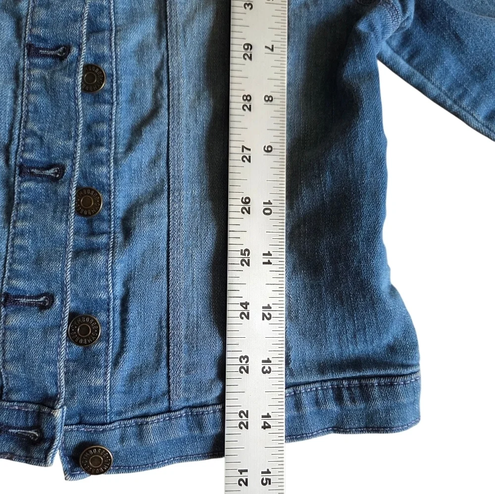Gymboree Blue Denim Jacket with Western Cowgirl Purple and Yellow Pattern 5T